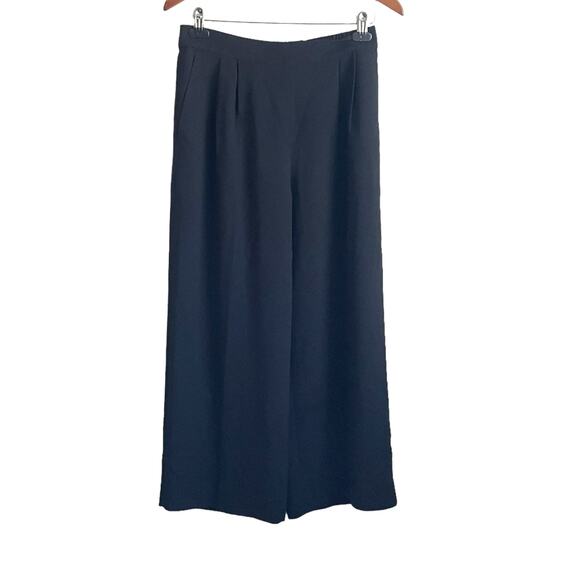 J Crew Women Pants 4T Black Wide Leg Trousers Y2K Classic Workwear‎ Timeless - Picture 1 of 10